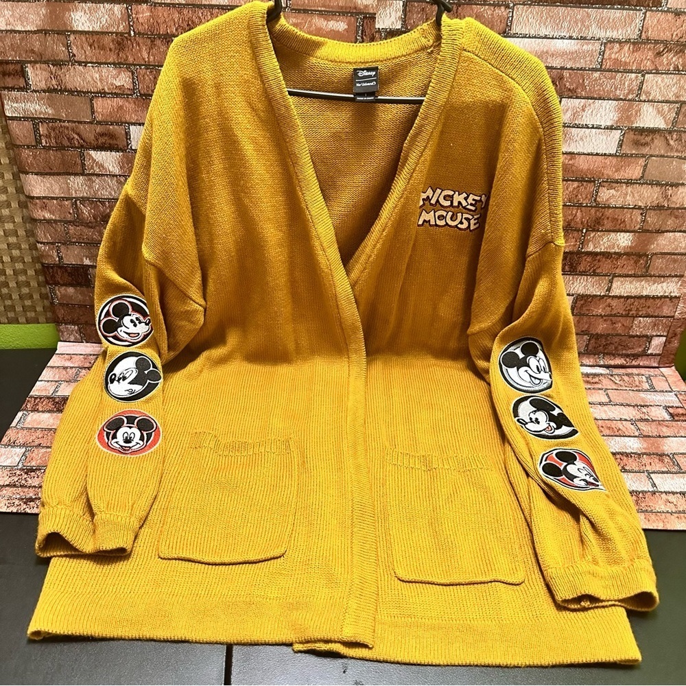 Disney HER UNIVERSERSE Mickey Mouse mustard cardigan 1X